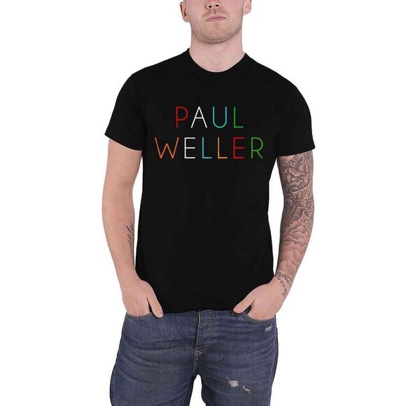 Paul Weller Unisex Adult Multicolored Logo T-Shirt / Black - Picture 1 of 3